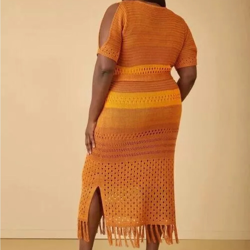 ASHLEY STEWART Knit Crochet Lace Dress Size 2X 18/20 PLUS SIZE WAS 64.99 - Picture 2 of 4